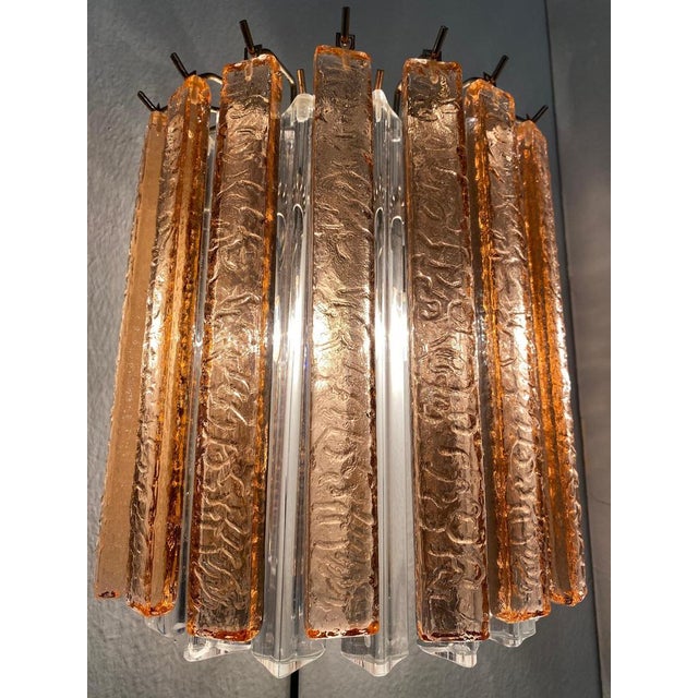 Italian Wall Sconces in Ice and Pink Triedri by Venini, Murano, 1980s, Set of 2 For Sale - Image 11 of 13