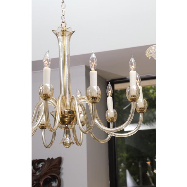 1960s 10-Light Venetian Glass Chandelier - Italy For Sale - Image 10 of 18