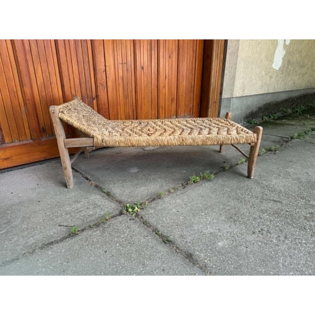 1930s Rustic Hand-Woven Wicker Daybed For Sale - Image 5 of 7