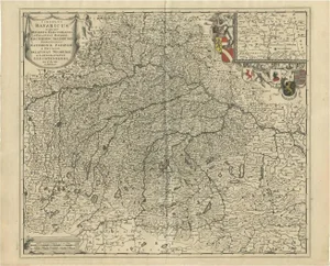 Antique Map of Southern Germany by F. de Wit, 1680