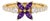 14k Yellow Gold Marquise Amethyst Round Diamond Flower Motif Pave Engagement Ring Us 7 For Sale
