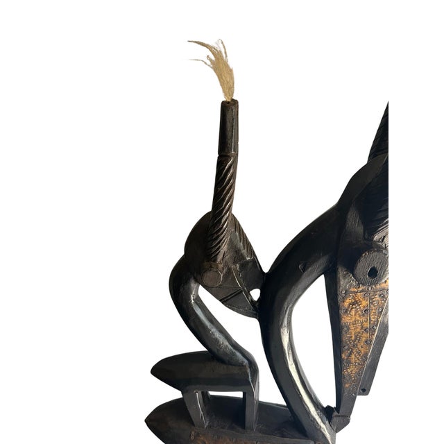Tan Malian Bambara Artist, Large Ci Wara Antelope Sculpture or Headdress, 1920s-1940s, Wood For Sale - Image 8 of 9