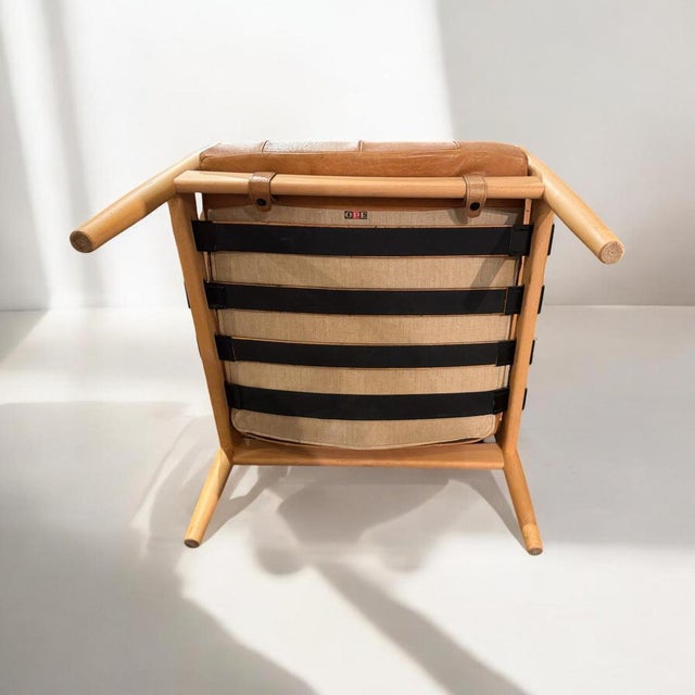 Armchair in Beech & Leather by Ingemar Thillmark for Ope, 1960s, Set of 2 For Sale - Image 6 of 8