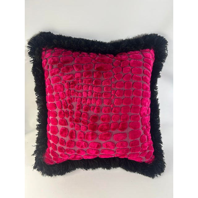 Contemporary 2010s Lily Jack Raspberry Animal Print Throw Pillow - 1 Piece For Sale - Image 3 of 6