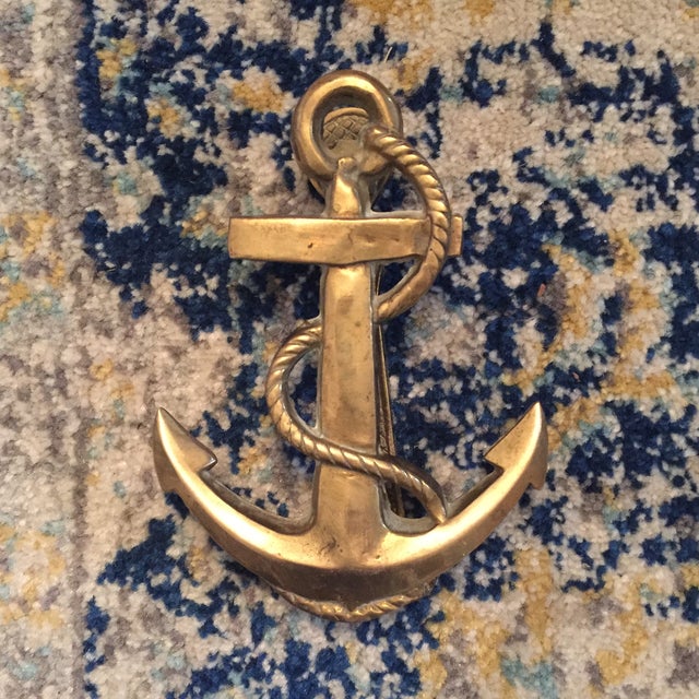 Nautical Coastal Beach House Anchor & Rope Brass Door Knocker Chairish