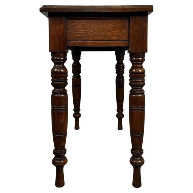 Wood Antique English Oak Side Table, 1900s For Sale - Image 7 of 10