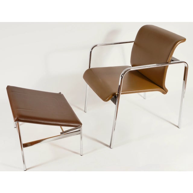 Mid 20th Century Vintage Arm Chair by Peter Protzman for Herman Miller and Leather Ottoman by Fritz Hansen For Sale In Miami - Image 6 of 12