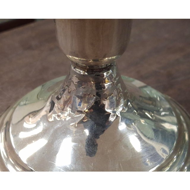 Pair Revere Silversmiths Weighted Sterling Silver & Crystal Shade Candle Holders For Sale In Washington DC - Image 6 of 9
