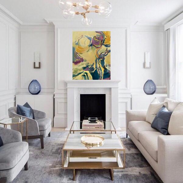 This oil and mixed media painting on canvas by Susan Foley was inspired by the artist's love of nature. The gestural...