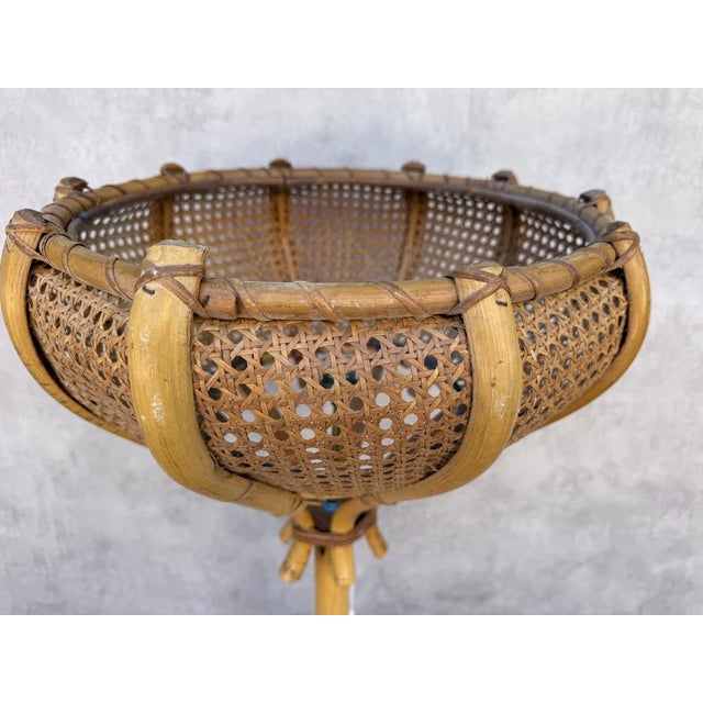 Vintage French Table Lamp in Rotin, 1960s For Sale - Image 9 of 10