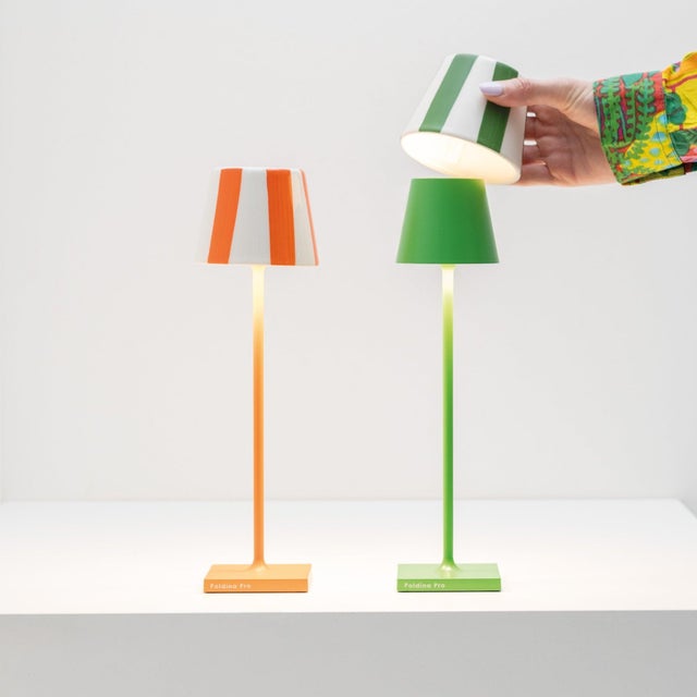 Zafferano Ceramic Orange Striped Shade for Poldina Micro Lido Lamp For Sale - Image 4 of 6