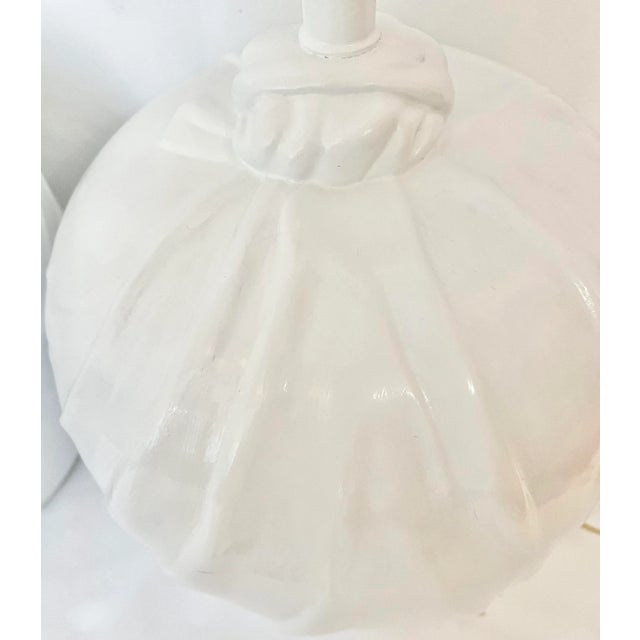 Vintage Round Faux Draped Lamps- a Pair For Sale - Image 9 of 13