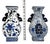 Offering a pair of vintage Chinese blue and white porcelain vases, circa Late 20th Century. These Chinese vases are...