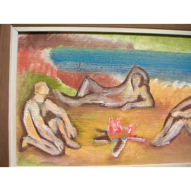 Vintage Expressionist Oil Painting For Sale - Image 4 of 6