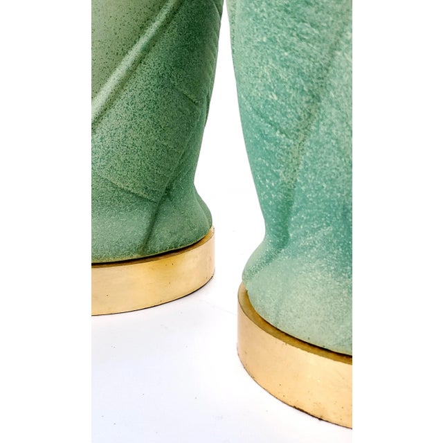 Lamp Pair Green Palm Tree Leaves For Sale - Image 12 of 12