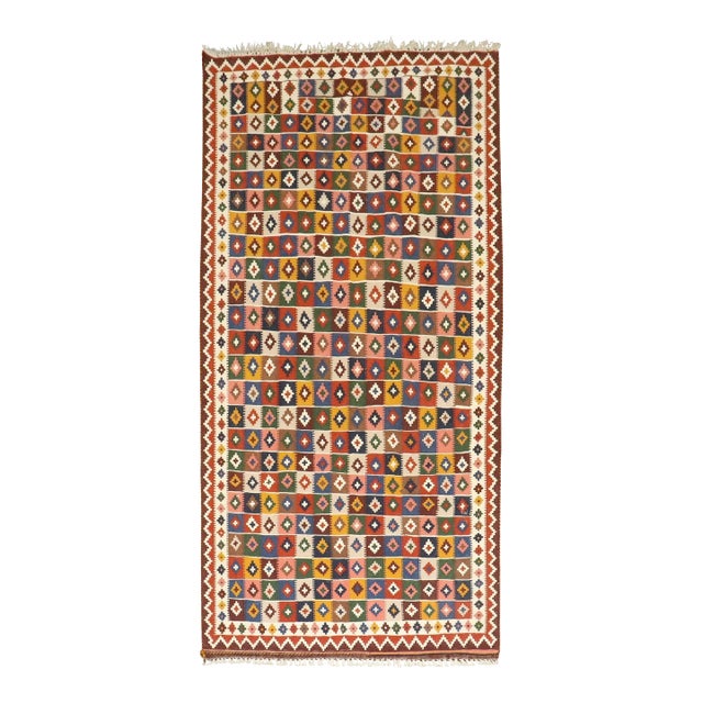 Vintage Zabihi Collection Persian Qaushgai Kilim - 5' x 9'5" For Sale