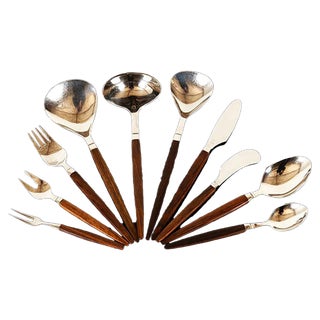 Vintage Danish Rosewood Eton Cutlery by Henning Nørgaard for Raadvad, 1960s, Set of 79 For Sale