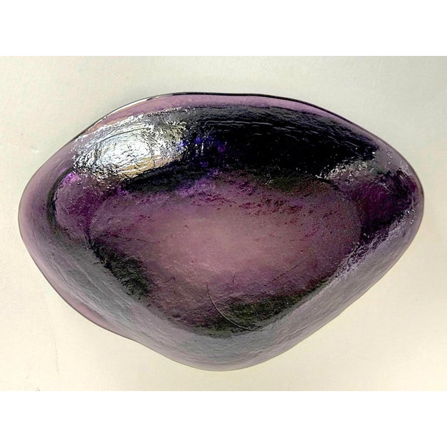 Vintage 1950s Blenko Glass Free Form Amoeba Dish Designed by Winslow Anderson For Sale - Image 11 of 12
