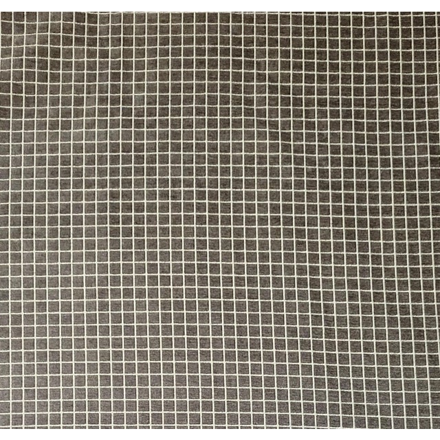 Contemporary S. Harris "Plush Squared" Gray Check Cut Velvet- 4.25 Yards For Sale - Image 3 of 7