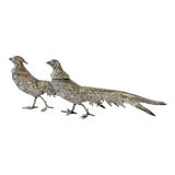 20th Century Italian Silver Plate Game Bird Figurals - A Pair For Sale