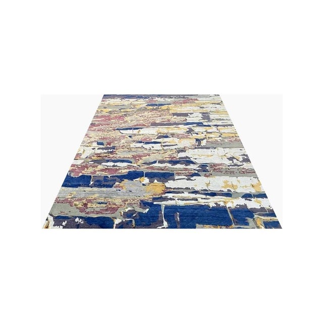 1990s Handwoven Contemporary Abstract Area Rug 10x14 For Sale - Image 5 of 12