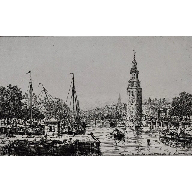 Traditional Tour De Montalban, Amsterdam: A 19th C. Etching by Maxime Lalanne, 1884 For Sale - Image 3 of 6