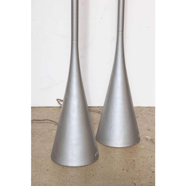 1980s Pascal Mourgue for Ligne-Roset Cast Aluminum Floor Lamps - a Pair For Sale - Image 6 of 8