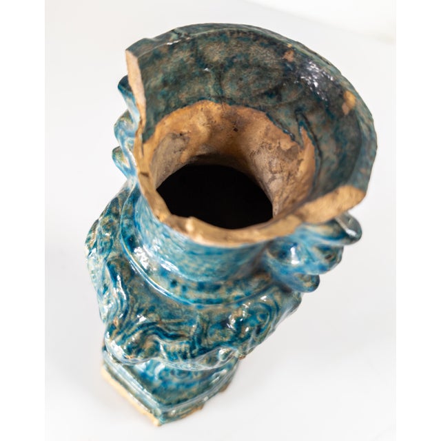 20th Century or Earlier Chinese Ming Style Fahua Glazed Dragon Vase For Sale - Image 10 of 15