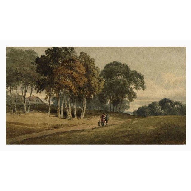 Circle of Thomas Girtin, Figures on a Country Lane, 1800, Watercolour Painting For Sale - Image 4 of 4