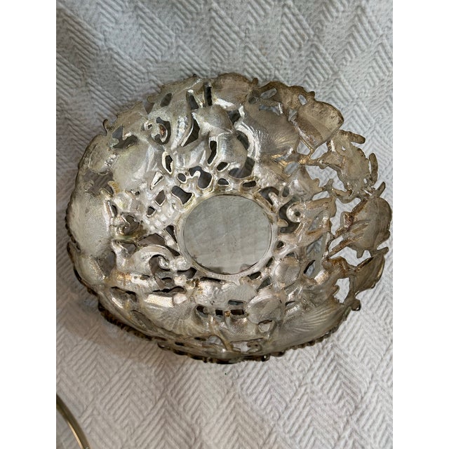 1990’s Silver Plate Sea Life Serving Bowl With Glass Liner by Godinger For Sale - Image 9 of 10