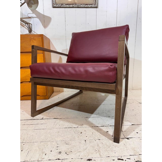 Lounge Chair in Dark Red Leather by Andy Thornton, England, 1980s For Sale - Image 9 of 13