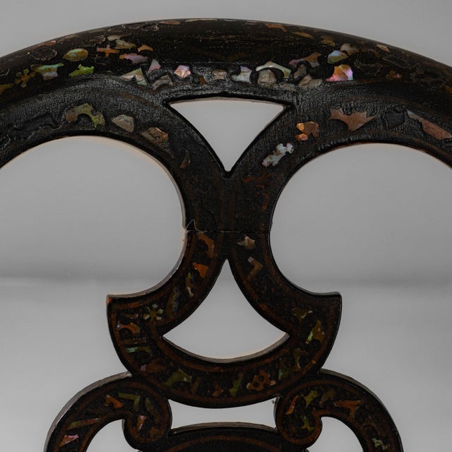 Black 1860s French Louis XV Wooden Chair With Velvet Upholstered Seat For Sale - Image 8 of 18
