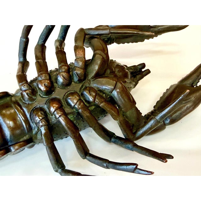 Early 20th Century Large Japanese Bronze Lobster Okimono Meiji Period For Sale - Image 5 of 12