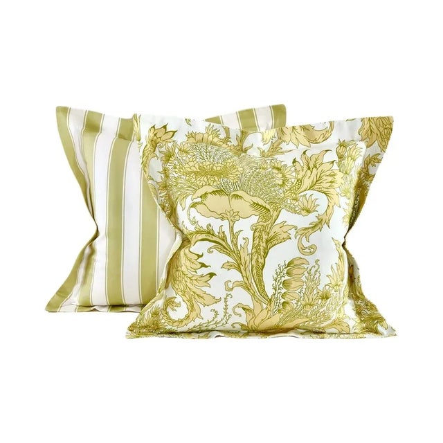 Free Spirit Designer Vicki Payne Green & White Awning Cabana Stripe Fabric- 8.7 Yards For Sale In Jacksonville, FL - Image 6 of 8