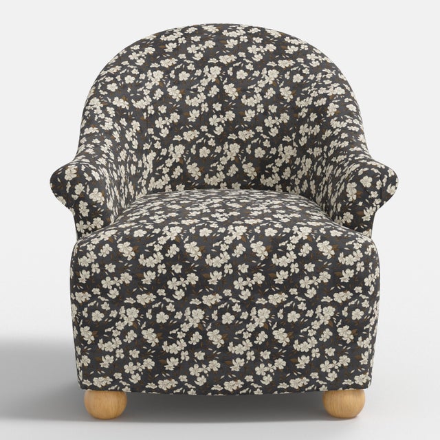 Spritely Home Stoffer Home x Cloth & Company Marie Bun Foot Chair in Dogwood Floral Ink For Sale - Image 4 of 9