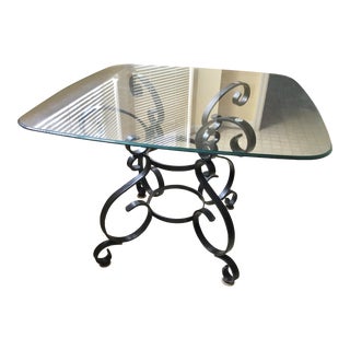 Mid 20th Century Vintage French Iron Patio Table For Sale