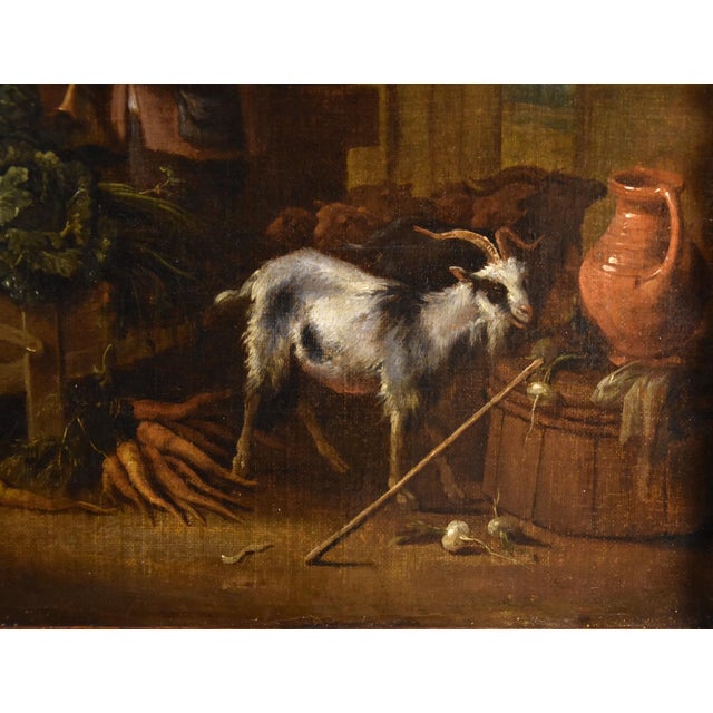 Adriaen De Gryef, Courtyard with Animals, 1690, Oil on Canvas For Sale - Image 9 of 14