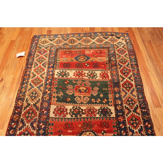 Tribal Nazmiyal Collection Antique Caucasian Kazak Rug For Sale - Image 3 of 7
