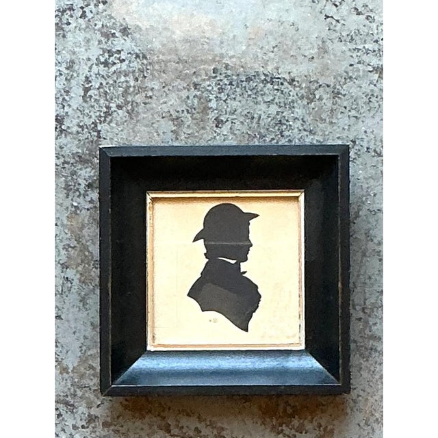 Contemporary Vintage Silhouette Portrait in Black Frame For Sale - Image 3 of 12