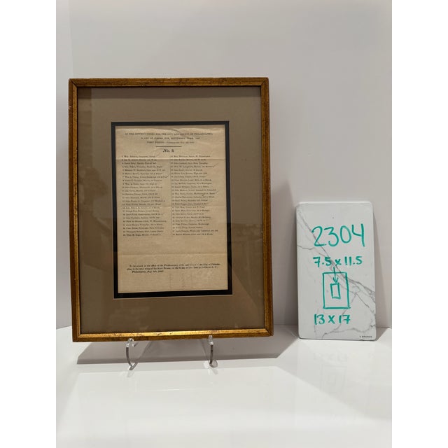Antique printed list of jurors for the September 1840 term of the District Court for the City and County of Philadelphia....