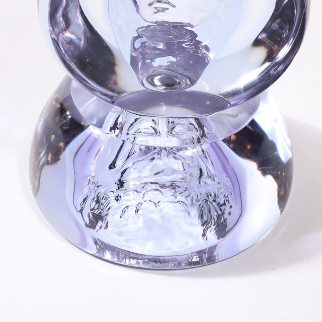 Mid-Century Hand-Blown Murano Glass Portrait Sculpture Signed Pino Signoretto For Sale - Image 11 of 18