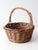 Mid 20th Century Vintage Rustic Woven Willow Basket With Handle For Sale - Image 5 of 13