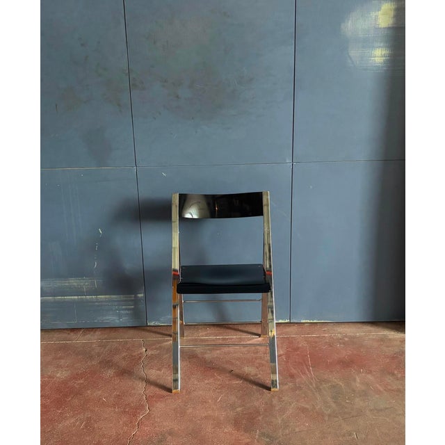 Chrome and Acrylic Folding Chairs, 1980s, Set of 6 For Sale - Image 4 of 8