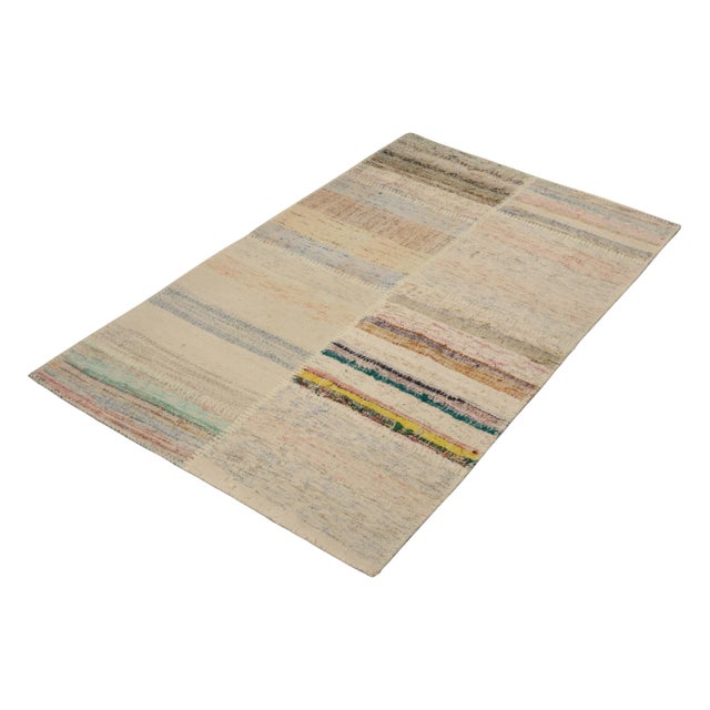 Handwoven in wool, Rug & Kilim presents a 3x5 contemporary rug from their innovative new patchwork kilim collection. On...