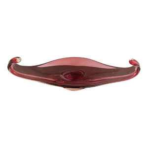 Mid-Century Glass Red Vase, Italy, Circa 1960