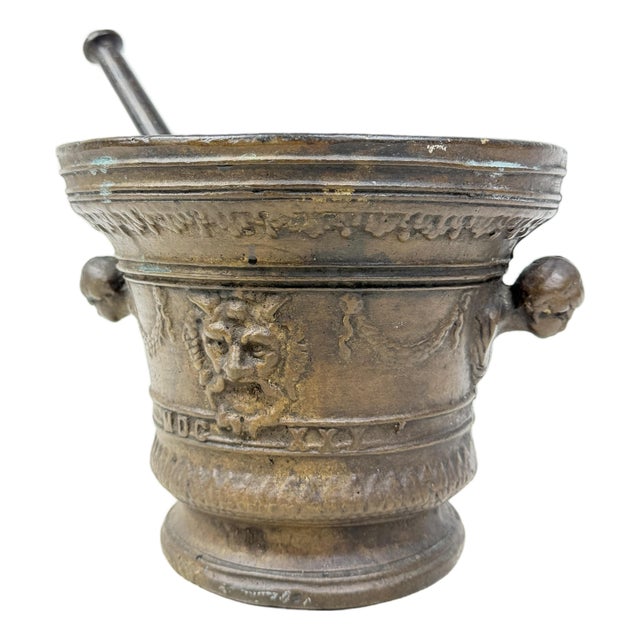 Antique Giant Bronze Mortar, 1890s For Sale