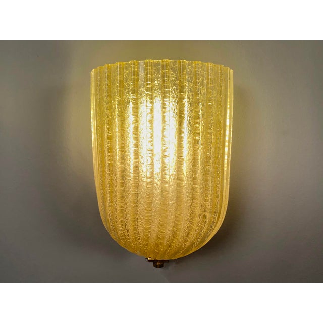 Italian Murano Glass Wall Lamps from Barovier & Toso, 1970s, Set of 2, in Very Good conditions. Designed 1970 to 1979 I...