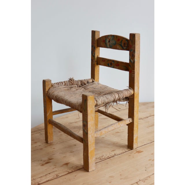 Antique Hand-Painted Wooden Child's Chair, 1950s For Sale - Image 4 of 6