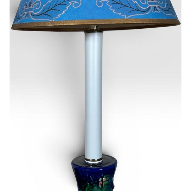 Vintage Majolica Style Glazed Ceramic Monkey Table Lamps - A Pair For Sale - Image 9 of 15