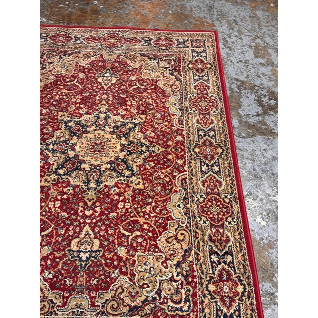 Red 4ft 4in × 6ft 4in Traditional Medallion Area Rug For Sale - Image 8 of 12